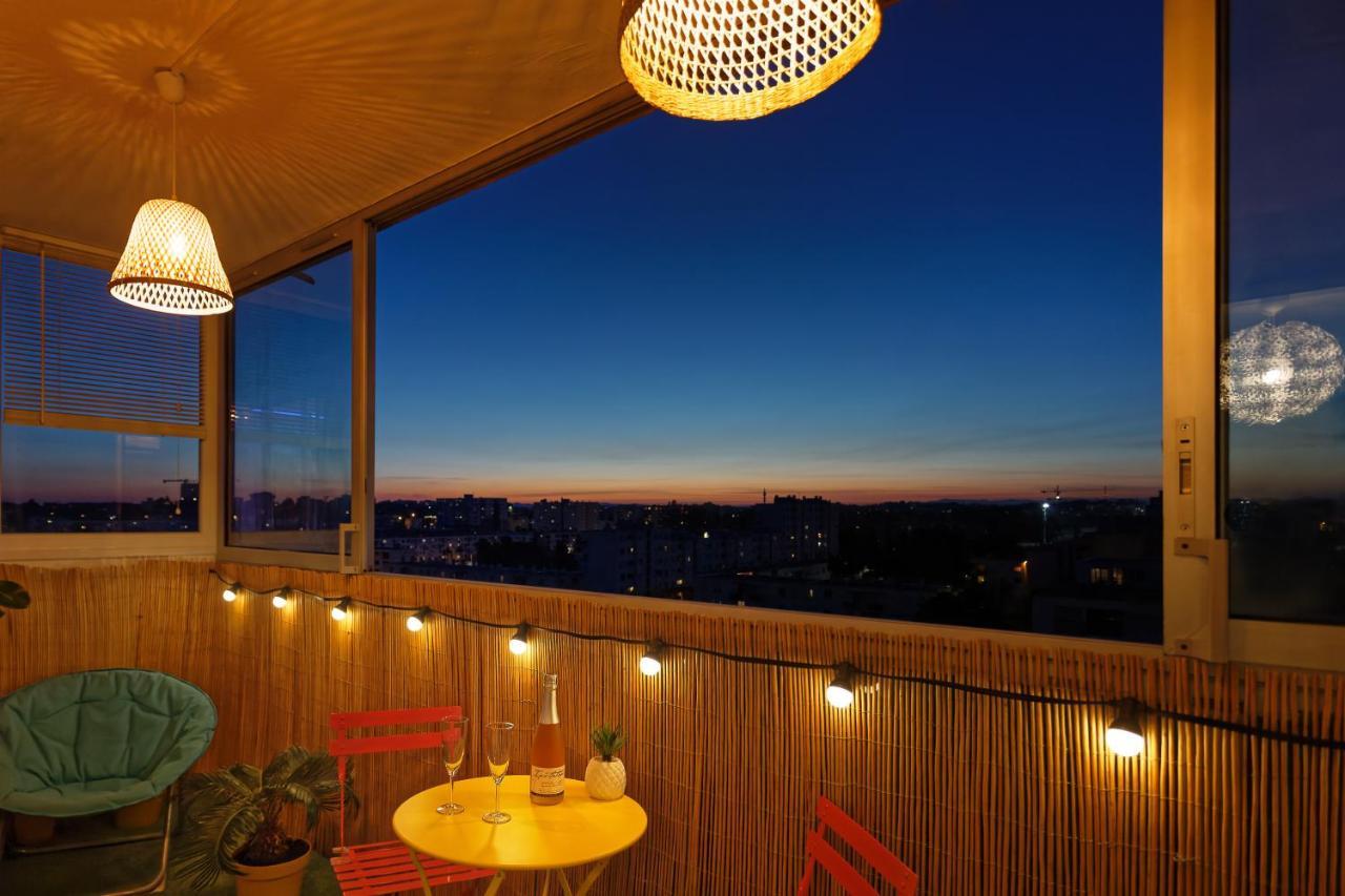 Apartamento Nid Panoramique VUE WOW ! SPAdéco - LoungeZEN - Terrasse ensoleillée - arrivée autonome - Netflix - emplacement idéal - Lumineux - rénové à neuf - Wifi Fibre - Montpellier Exterior foto
